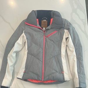 Roxy Two-Tone Ski Jacket with Pink Highlights